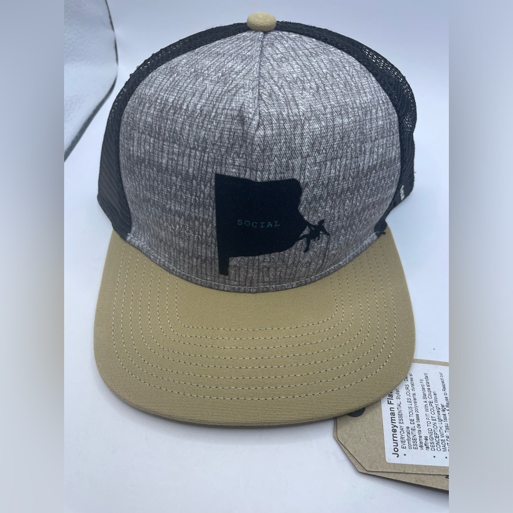 New PrAna Journeyman Flat Rim Hat - Social Climber NWT